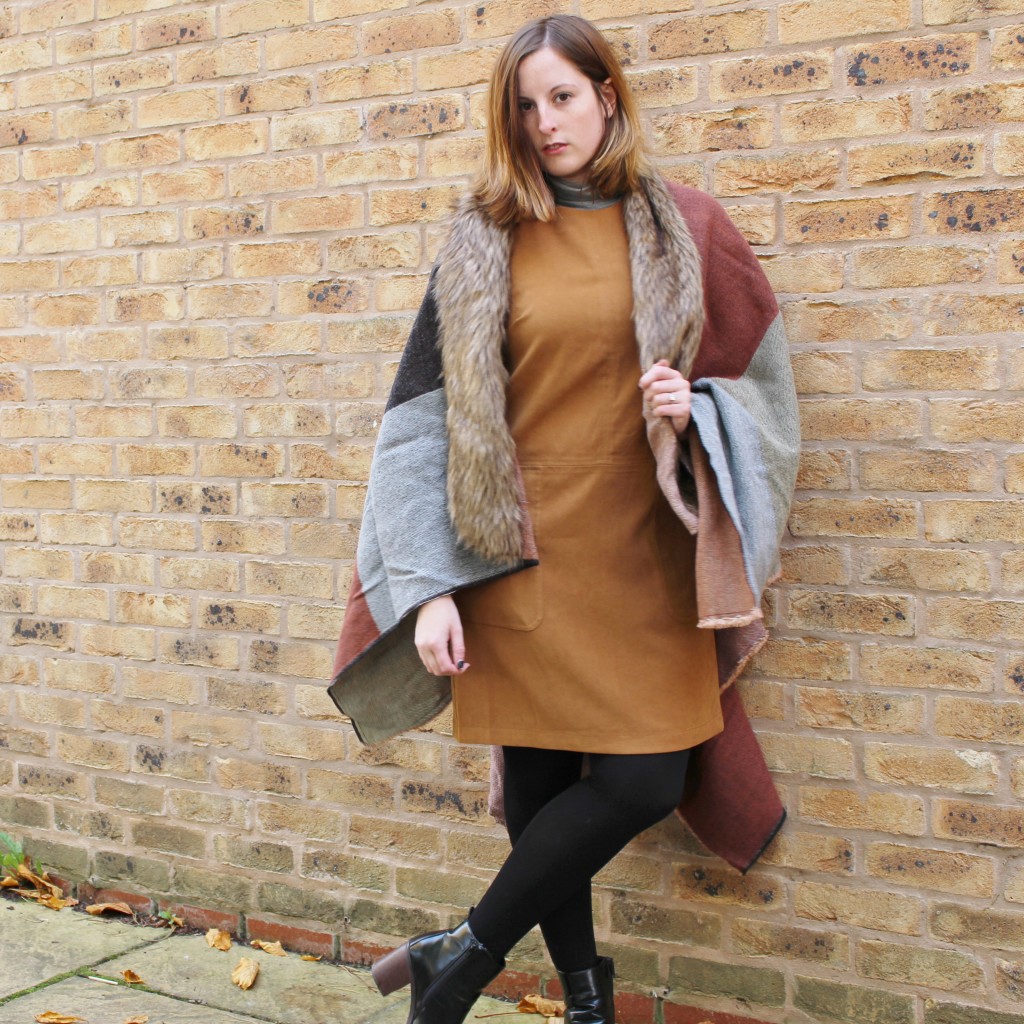 George faux fur cape